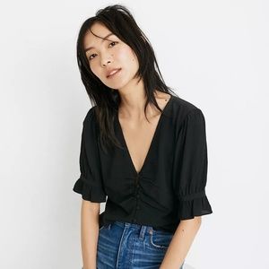Madewell Black V-Neck Blouse